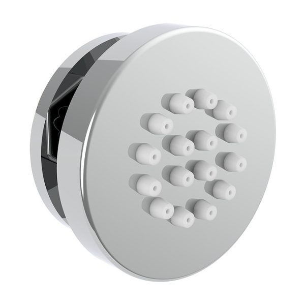 Arezzo Chrome Industrial Style Push Button Shower Valve with Diverter, Handset, Fixed Shower Head + 4 Body Jets - Image 3