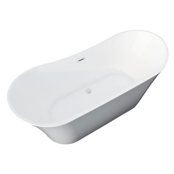 Jardine 1700 Modern Slipper Bath   Double Ended with Chrome Waste - Image 3