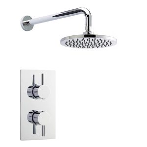 Nuie   Series F II Twin Concealed Thermostatic Shower Valve with Round Shower Head