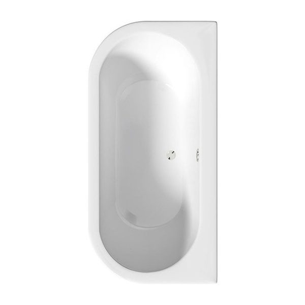 The Bath Co. Dalston 1495 x 740mm Grey Back to Wall Freestanding Bath with White Feet - Image 2