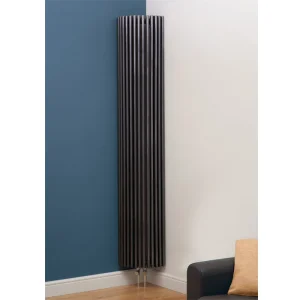 Kansas Vertical Curved Designer Radiator   2000mm x 276mm   Anthracite