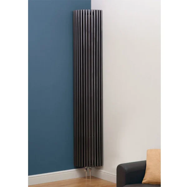 Kansas Vertical Curved Designer Radiator   2000mm x 276mm   Anthracite