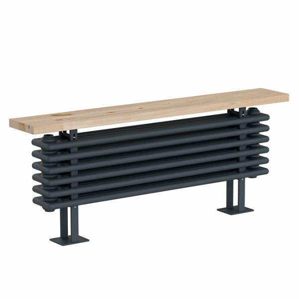 Keswick 480 x 1200mm Cast Iron Style 4 Column Anthracite Bench Radiator - Image 5