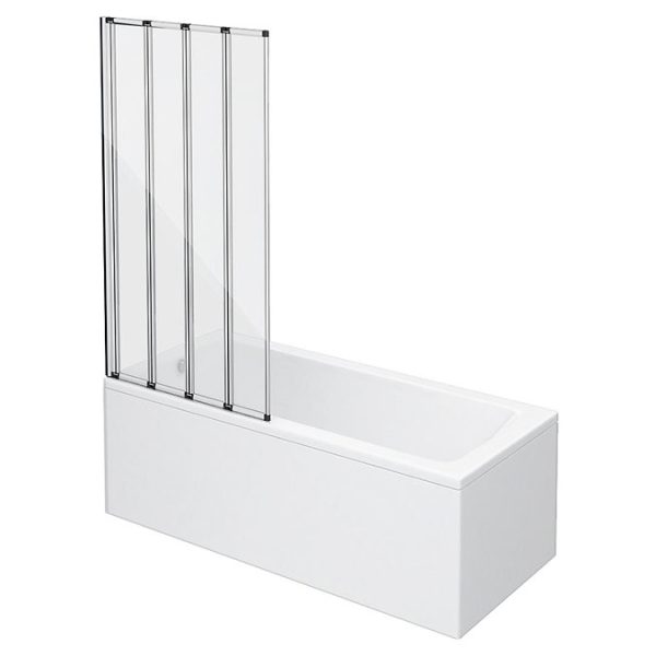 Kent Square Single Ended Bath with Bi Fold Screen - Image 2
