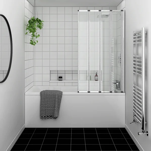 Kent Square Single Ended Bath with Bi Fold Screen