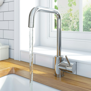 Schon L Spout Kitchen Mixer Tap   Chrome