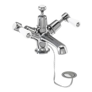 Burlington Kensington   Chrome Basin Mixer Tap with Plug & Chain