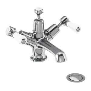 Burlington Kensington   Chrome Basin Mixer with Click Clack Waste