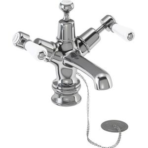 Burlington Kensington Regent   Chrome Basin Mixer Tap with Plug & Chain