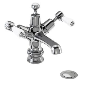 Burlington Kensington Regent   Chrome Basin Mixer Tap with Click Clack Waste