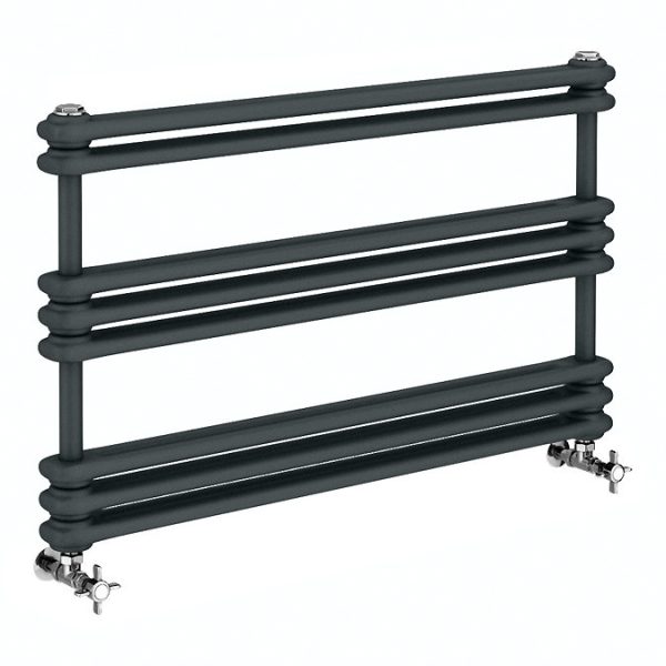 Keswick 1000 x 612 Cast Iron Style Traditional Anthracite Towel Rail - Image 3