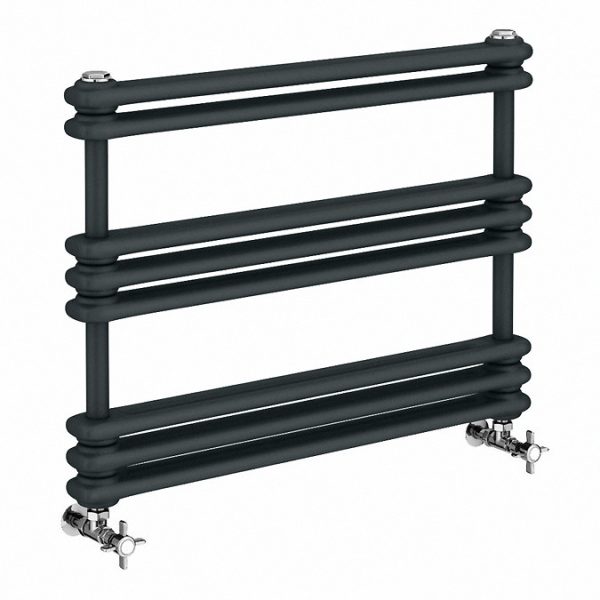 Keswick 800 x 612 Cast Iron Style Traditional Anthracite Towel Rail - Image 3
