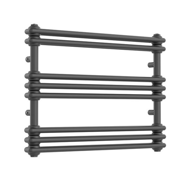Keswick 800 x 612 Cast Iron Style Traditional Anthracite Towel Rail - Image 2