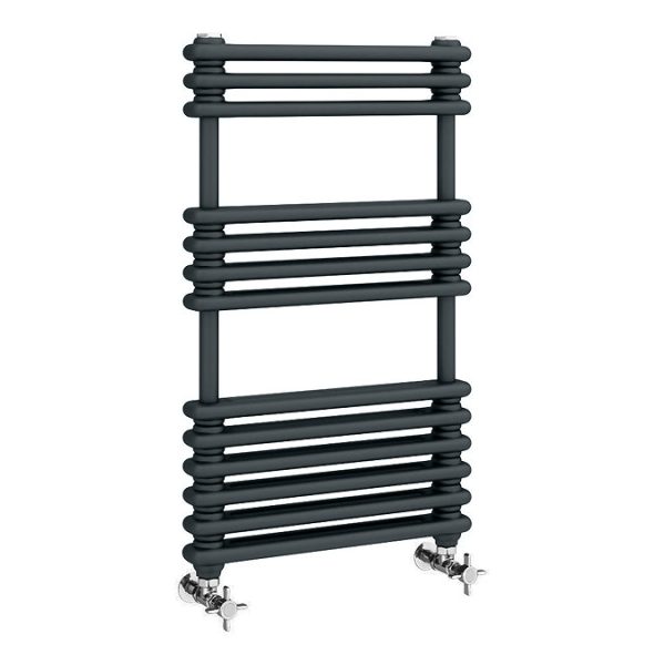 Keswick 500 x 832 Cast Iron Style Traditional Anthracite Towel Rail - Image 3