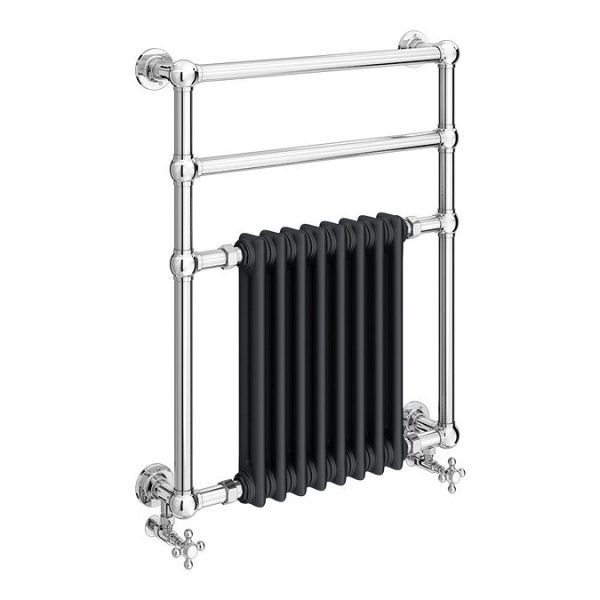 Keswick Anthracite Traditional Wall Hung Towel Rail Radiator (825 x 673mm) - Image 3