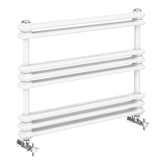 Keswick 800 x 612 Cast Iron Style Traditional White Towel Rail - Image 2