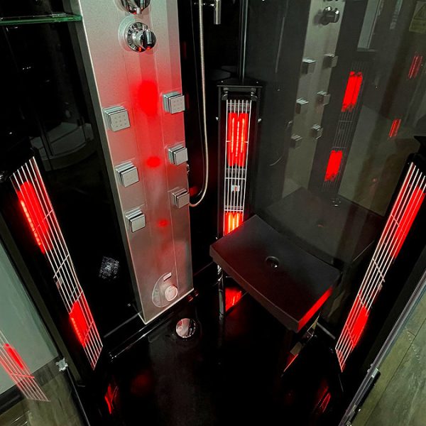 Insignia 1000 x 900mm Black Sauna & Steam Shower Cabin - Image 3