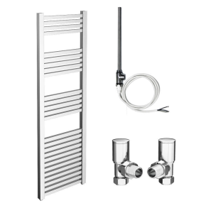Cube 500 x 1420mm Heated Towel Rail (incl. Valves + Electric Heating Kit)