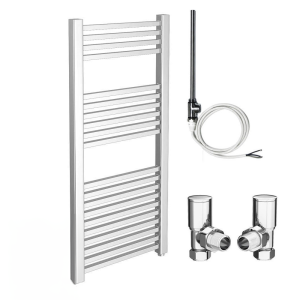 Cube 600 x 1100mm Heated Towel Rail (incl. Valves + Electric Heating Kit)