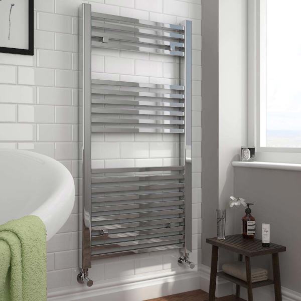 Cube Heated Towel Rail   Chrome (600 x 1100mm)