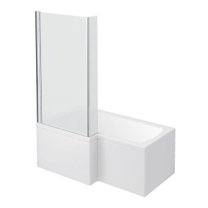 Milan Shower Bath   1500mm L Shaped with Screen + Panel