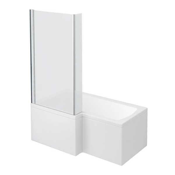 Milan Shower Bath   1500mm L Shaped with Screen + Panel