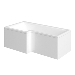 Milan Shower Bath   1600mm L Shaped with Acrylic Panel