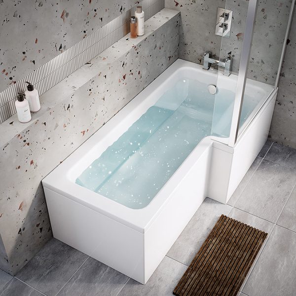 Milan Shower Bath   1700mm L Shaped with Screen + Panel - Image 5
