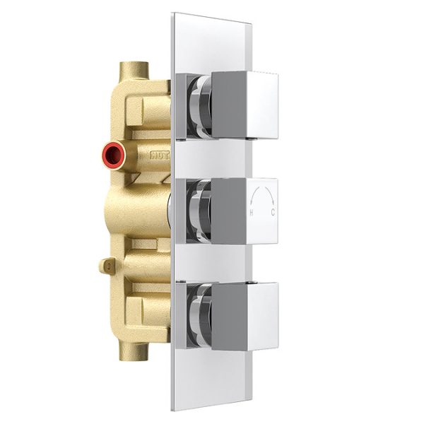 Milan Shower Bath + Concealed 2 Outlet Shower Pack (1700 L Shaped with Screen + Panel) - Image 2