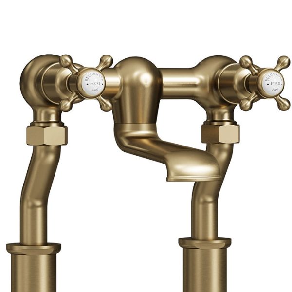 Crosswater Belgravia Crosshead Freestanding Bath Filler   Brushed Brass - Image 2