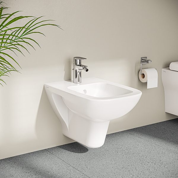 VitrA Flow Soft Bidet Mixer with Pop up Waste   Chrome - Image 2
