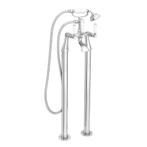Lancaster Traditional Freestanding Chrome Bath Shower Mixer & Shower Kit