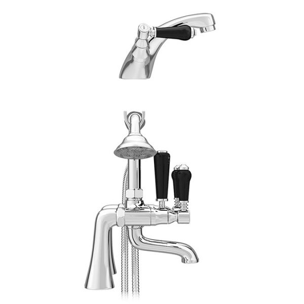 Lancaster Black Traditional Tap Package (Bath + Basin Tap) - Image 5