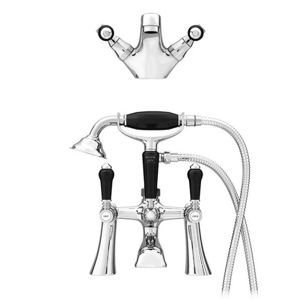 Lancaster Black Traditional Tap Package (Bath + Basin Tap) - Image 6