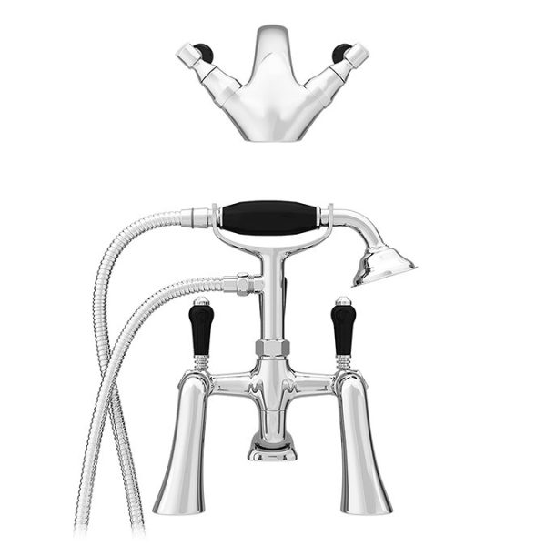 Lancaster Black Traditional Tap Package (Bath + Basin Tap) - Image 7