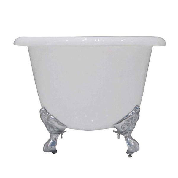 Landon 1680 x 765mm Double Ended Roll Top Cast Iron Bath with Chrome Feet - Image 4