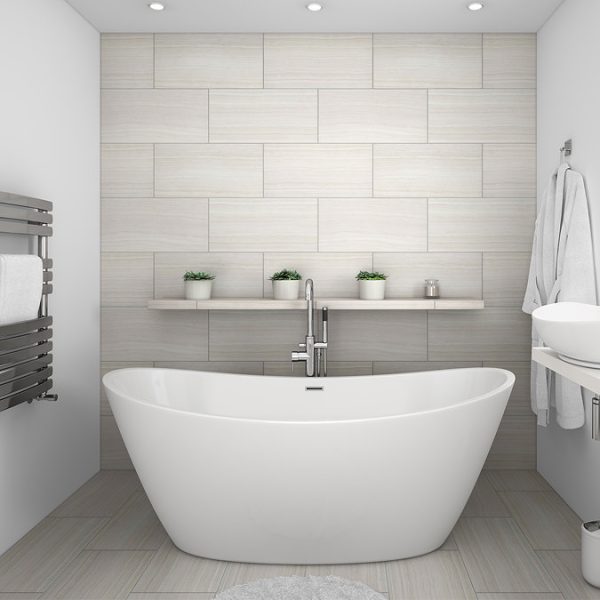Sofia 1700 x 800mm Modern Double Ended Freestanding Bath - Image 3