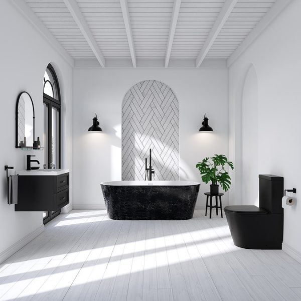 Brooklyn 1700 x 800 Freestanding Bath   Crocodile Effect Finish - Image 5