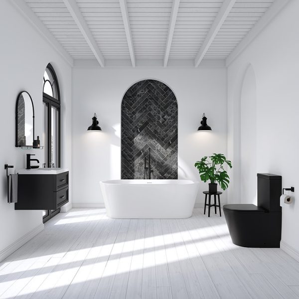 Brooklyn 1700 x 800 Matt White Double Ended Freestanding Bath - Image 2