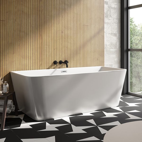 Orion Back To Wall Modern Square Bath (1700 x 740mm) - Image 2