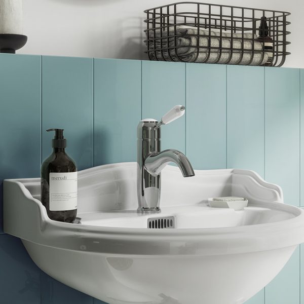 Lancaster Traditional Chrome Single Lever Mono Basin Mixer Tap - Image 3