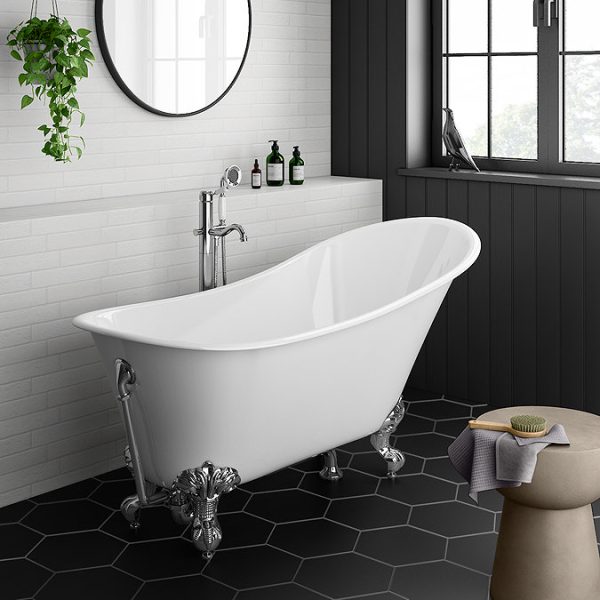 Lancaster Traditional Chrome Single Lever Freestanding Bath Shower Mixer - Image 4