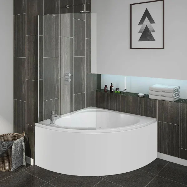 Laguna Corner Shower Bath with Screen + Panel