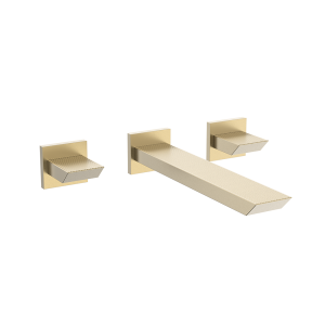 Crosswater Limit 3 Hole Wall Mounted Basin Set   Brushed Brass