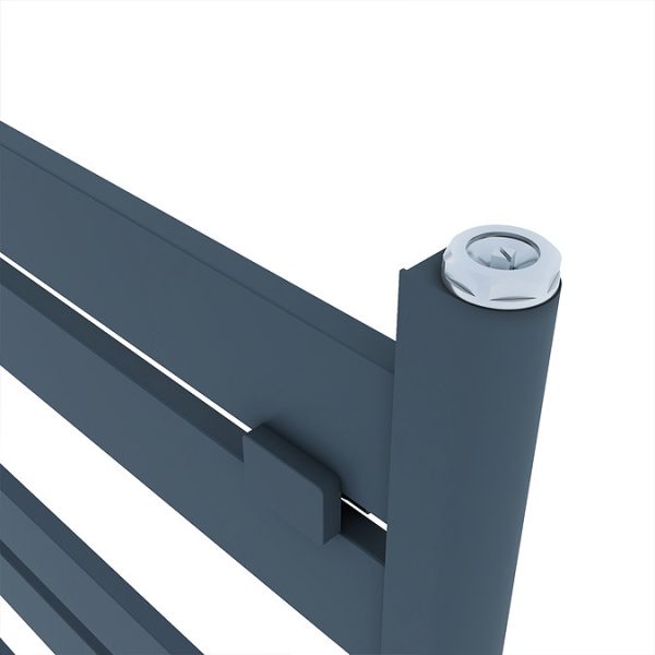 Carisa Ligne Textured Anthracite Heated Towel Rail 805 x 480mm - Image 2