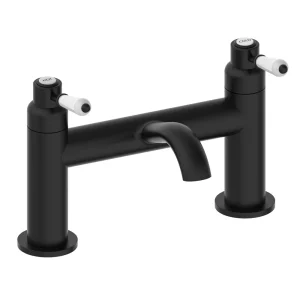 Lancaster Traditional Matt Black Lever Bath Filler Tap