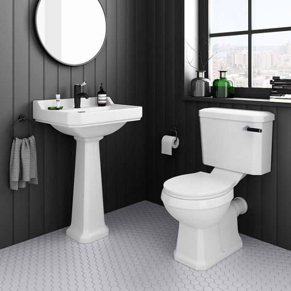 Lancaster Traditional Matt Black Single Lever Mono Basin Mixer Tap - Image 5