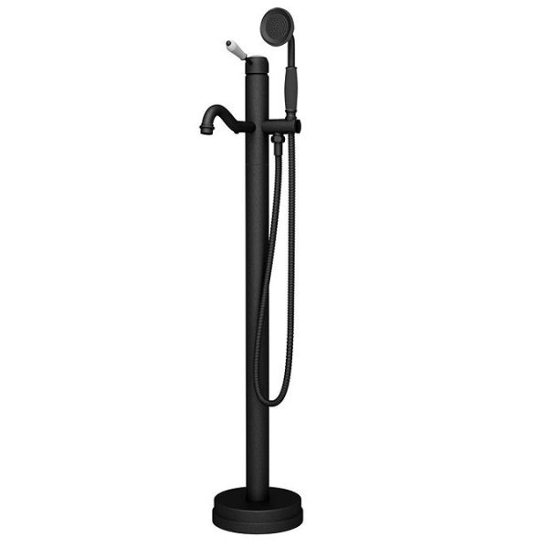 Lancaster Traditional Matt Black Single Lever Freestanding Bath Shower Mixer - Image 3
