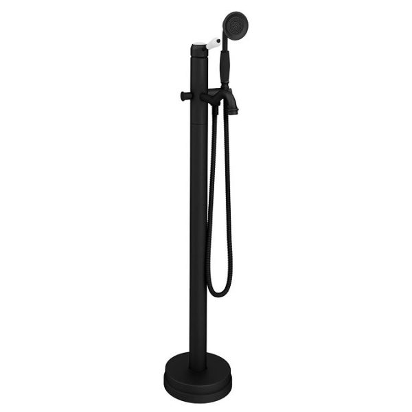 Lancaster Traditional Matt Black Single Lever Freestanding Bath Shower Mixer - Image 4