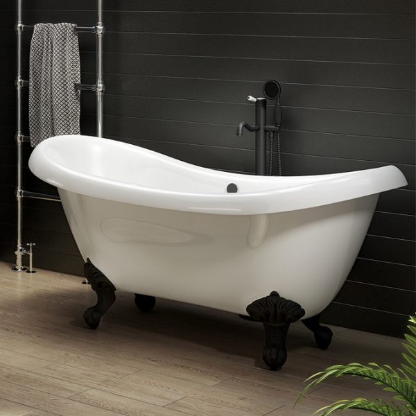 Lancaster Traditional Matt Black Single Lever Freestanding Bath Shower Mixer - Image 6